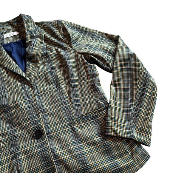 Molly Bracken Plaid Single-Button Blazer Jacket Super Soft Size Medium NWOT - Picture 5 of 11
